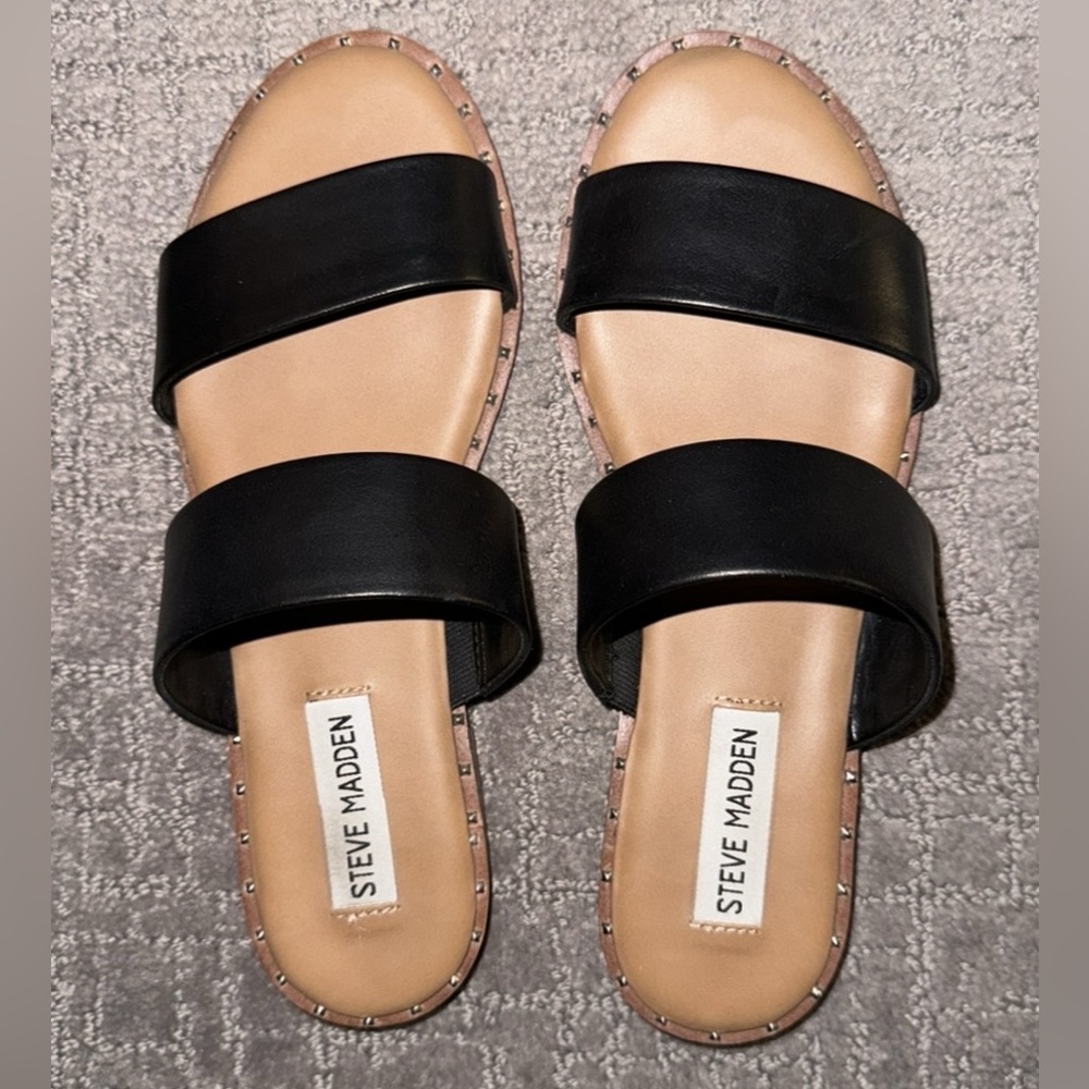 Steve Madden Black Ivara Sandals - Size 6.5